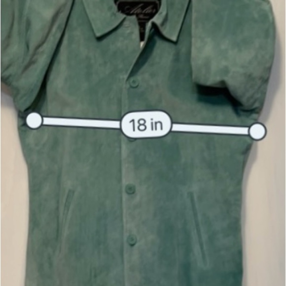 Atelier by B Thomas Teal Leather shirt/jacket Sz M - Picture 7 of 15